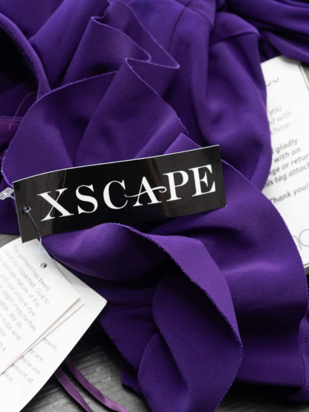 XSCAPE - Ruched Off-Shoulder Gown - Picture 9 of 12